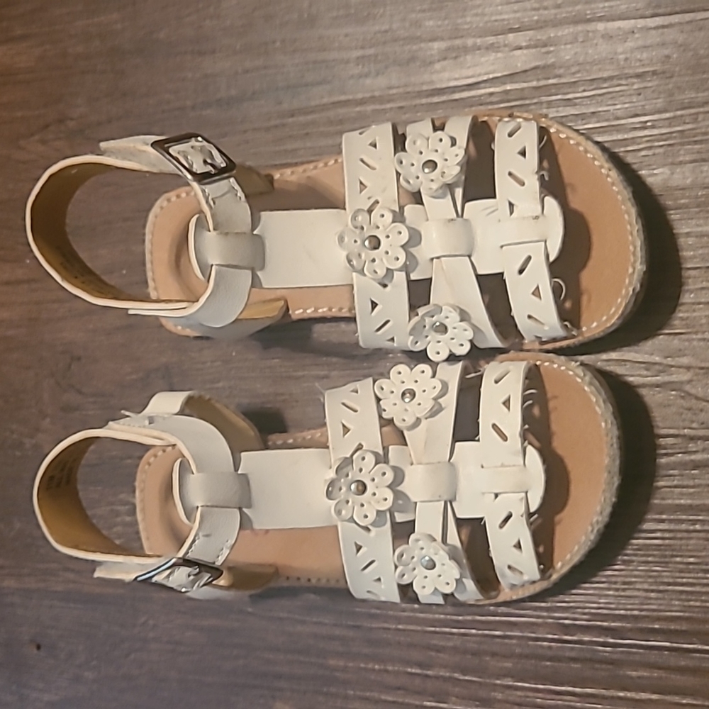 Girls Rachel Shoes White Sandals Size 11